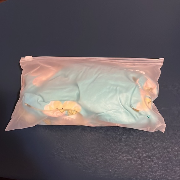 New Office Chair Slip Cover Aqua Blue White Floral Hawaiian Stretchy Pretty - Picture 4 of 4